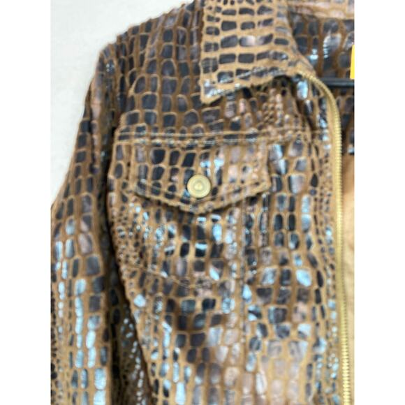 Ruby‎ Rd. Woman Black and Brown Zip Front Jacket Lightweight 3/4 Sleeves Size 14 - Picture 6 of 16